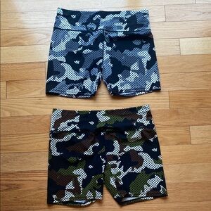 Camo Bike Shorts - Black and Green